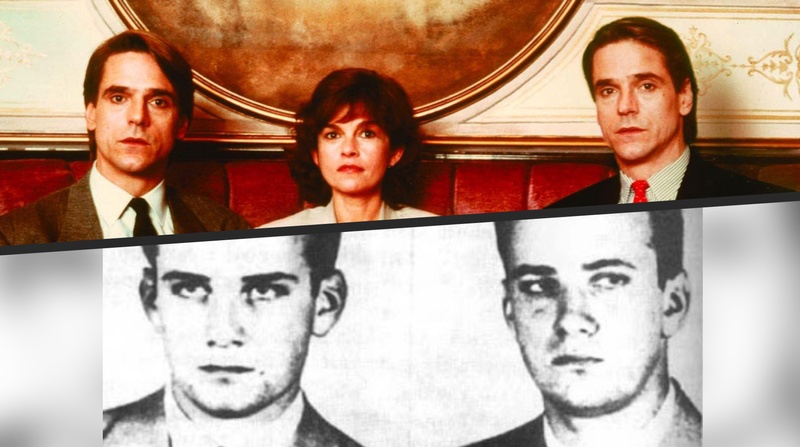 Une scène du film Dead Ringers et une photo des jumeaux Stewart et Cyril Marcus