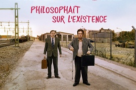 Affiche du film Un pigeon perché sur une branche philosophait sur l'existence Affiche du film Un pigeon perché sur une branche philosophait sur l'existence
