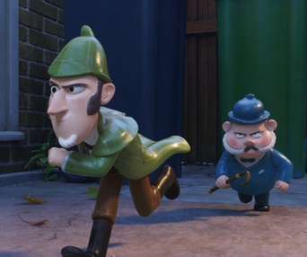 Une scène du film Sherlock Gnomes