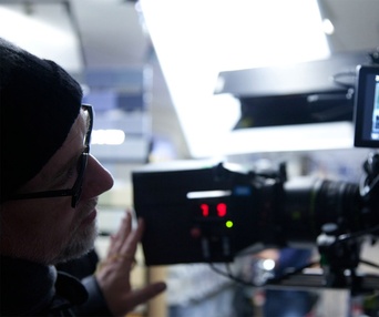 Sur le plateau du film The Girl with the Dragon Tattoo