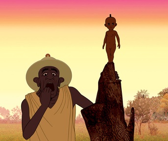 Une scène du film Kirikou et les hommes et les femmes