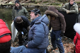Sur le plateau du film La Garde