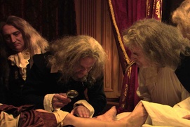 Une scène du film La mort de Louis XIV Une scène du film La mort de Louis XIV