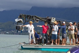 Sur le plateau du film Godzilla