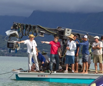 Sur le plateau du film Godzilla