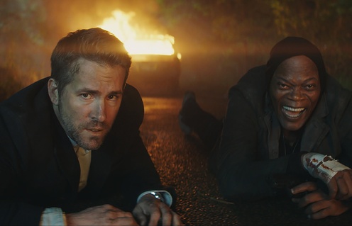 Une scène du film The Hitman's Bodyguard
