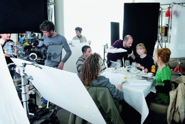 Sur le plateau du film Copacabana
