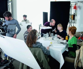 Sur le plateau du film Copacabana