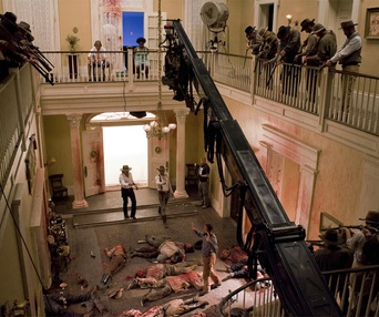 Sur le plateau du film Django Unchained