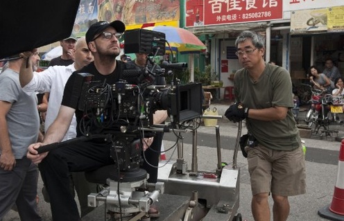Steven Soderbergh sur le plateau de Contagion
