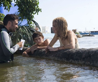 Sur le plateau du film The Impossible