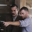Paul Thomas Anderson et Daniel Day-Lewis sur le plateau du film There Will Be Blood