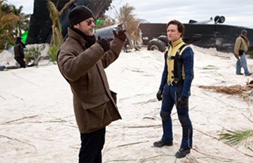 James McAvoy et Matthew Vaughn sur le plateau de X-Men: First Class
