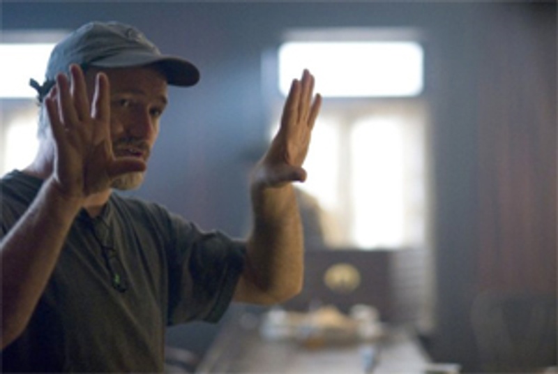 David Fincher sur le plateau du film The Curious Case of Benjamin Button