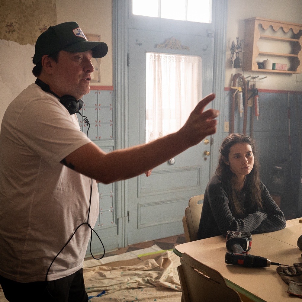 Visite de plateau du film Hantée d'India Desjardins