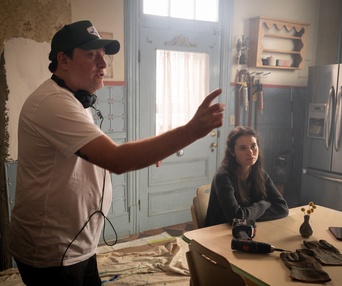 Visite de plateau du film Hantée d'India Desjardins