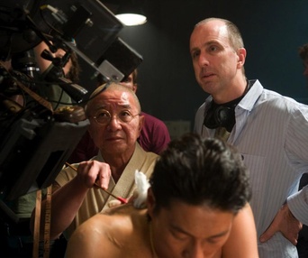Sur le plateau du film Ninja Assassin