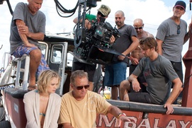 Sur le plateau du film Shark Night 3D