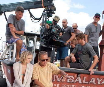 Sur le plateau du film Shark Night 3D