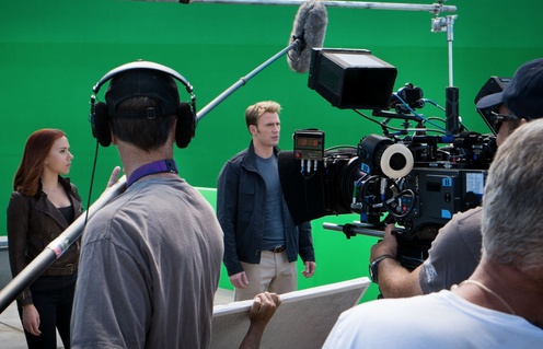 Sur le plateau de Captain America: The Winter Soldier