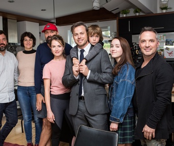 Visite de plateau du film Le guide de la famille parfaite