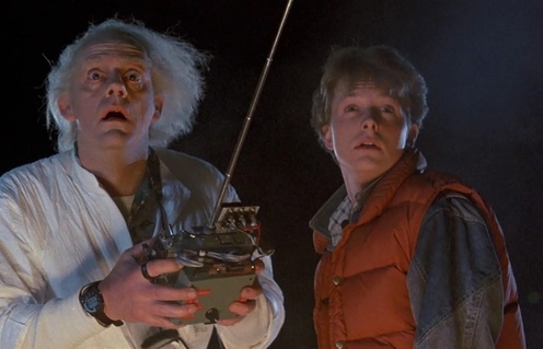 Christopher Lloyd et Michael J. Fox dans Back to the Future