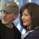 Steven Spielberg et Catherine Zeta-Jones sur le plateau de The Terminal