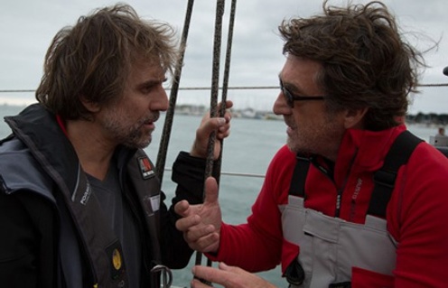 Christophe Offenstein et François Cluzet sur le plateau de En solitaire