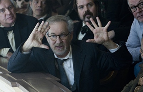 Steven Spielberg sur le plateau de Lincoln