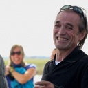Michel Côté et Robert Piché sur le plateau du film Piché : Entre ciel et terre