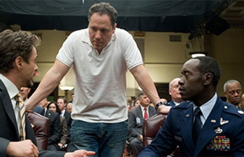 Jon Favreau sur le plateau de Iron Man 2