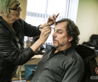 Sur le plateau du film Le problème d'infiltration