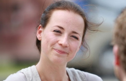 Karaine Vanasse sur le plateau du film French Immersion