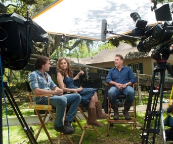 Sur le plateau du film The Best of Me