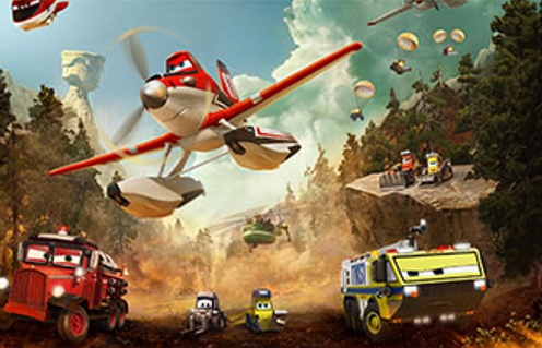 Une scène du film Les avions : Les pompiers du ciel
