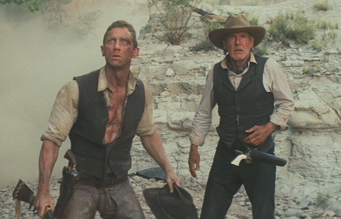 Daniel Craig et Harrisson Ford dans Cowboys & Aliens