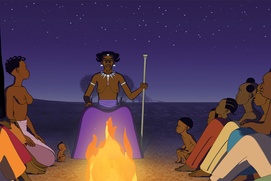 Une scène du film Kirikou et les hommes et les femmes Une scène du film Kirikou et les hommes et les femmes