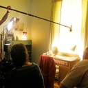 Sur le plateau du film Pour l'amour de Dieu