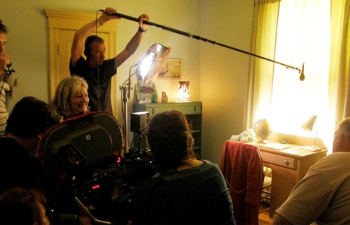 Sur le plateau du film Pour l'amour de Dieu