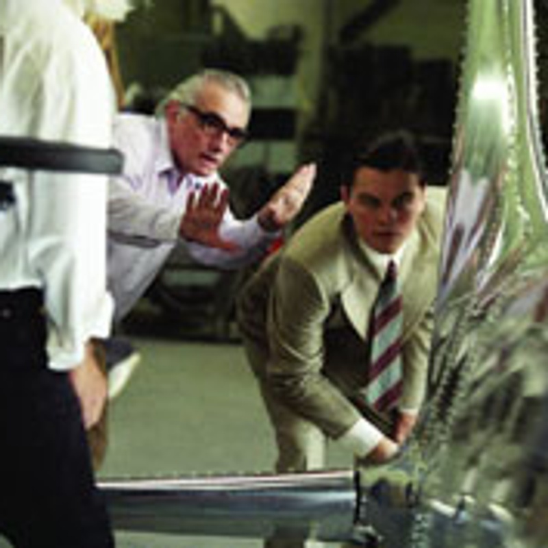 Martin Scorsese et Leonardo DiCaprio sur le tournage de l'Aviateur