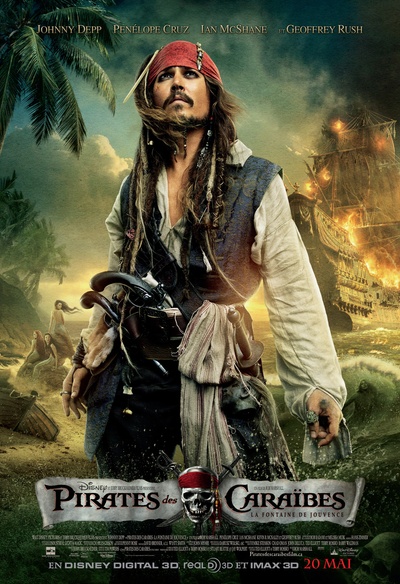 Affiche du film Pirates des Caraïbes : La fontaine de jouvence