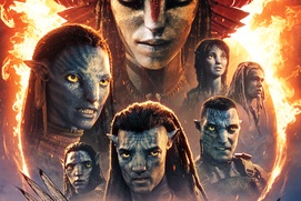 Affiche officielle en anglais de Avatar: Fire and Ash