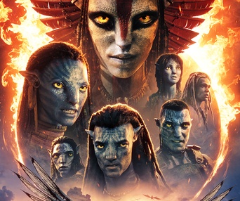 Affiche officielle en anglais de Avatar: Fire and Ash