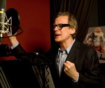 Dans le studio d'enregistrement du film Arthur Christmas