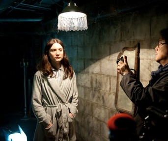 Sur le plateau du film Stoker