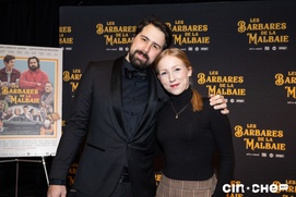 Sur le tapis rouge du film Les Barbares de La Malbaie