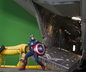 Sur le plateau du film The Avengers