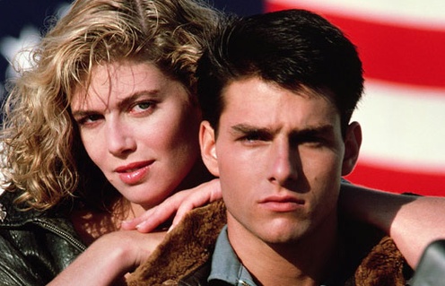 Tom Cruise et Kelly McGillis dans Top Gun