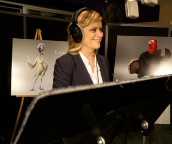 Dans le studio d'enregistrement du film Free Birds