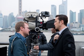 Sur le plateau du film Looper